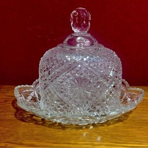 Avon Glass Butter Cheese Domed covered Vintage Dish